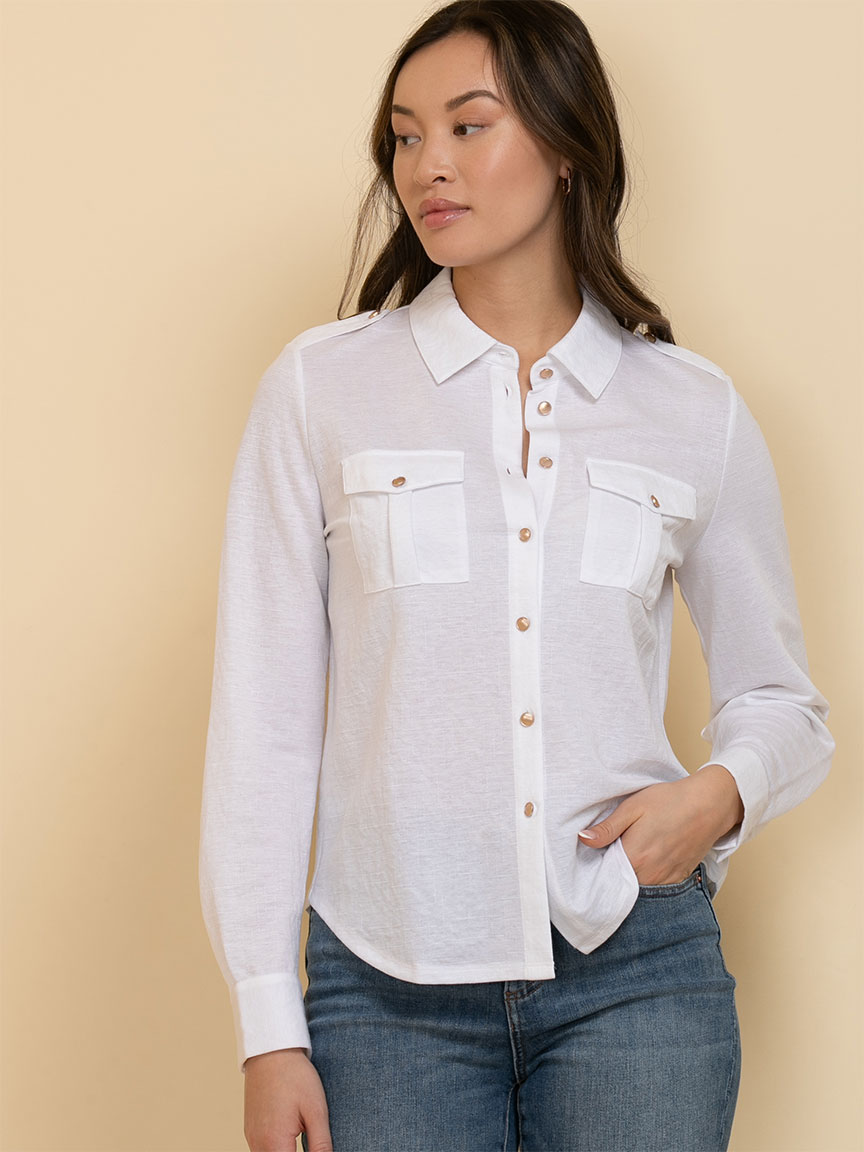 Preppy Utility Pocket Shirt