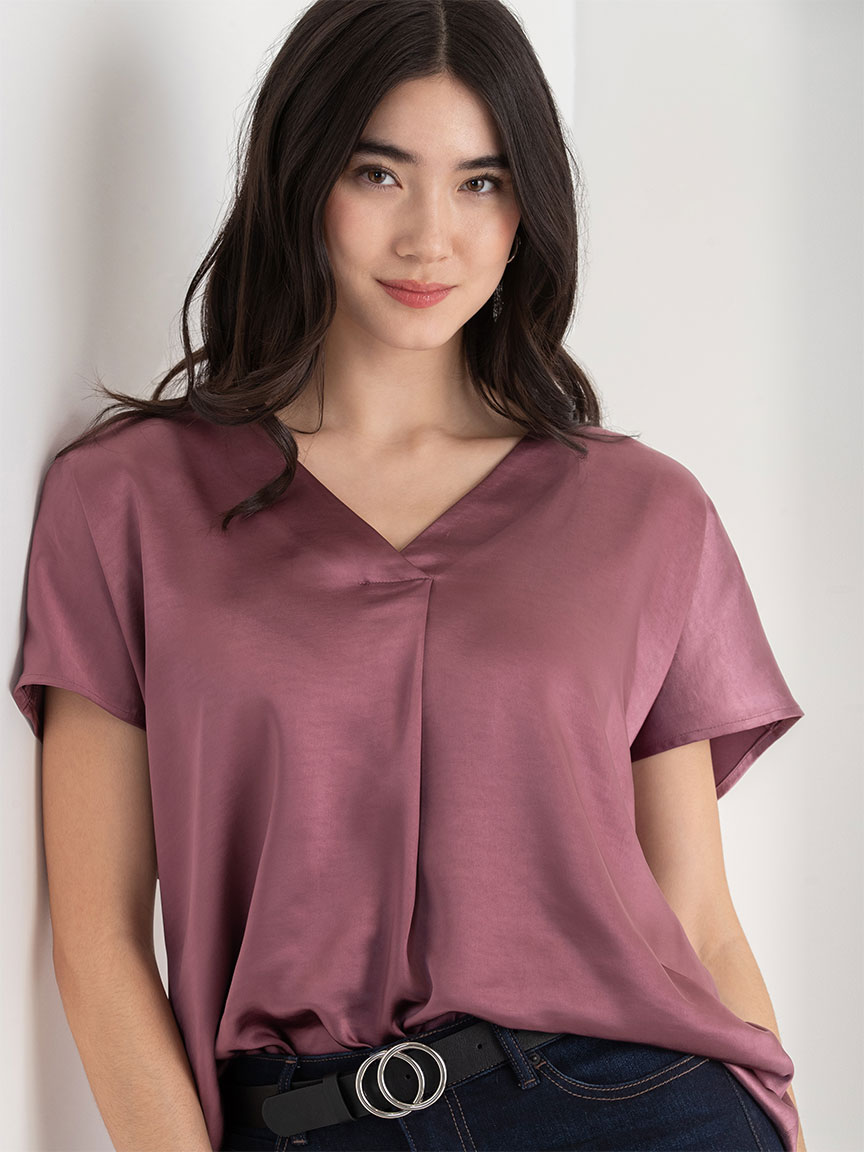 V-Neck Satin Blouse