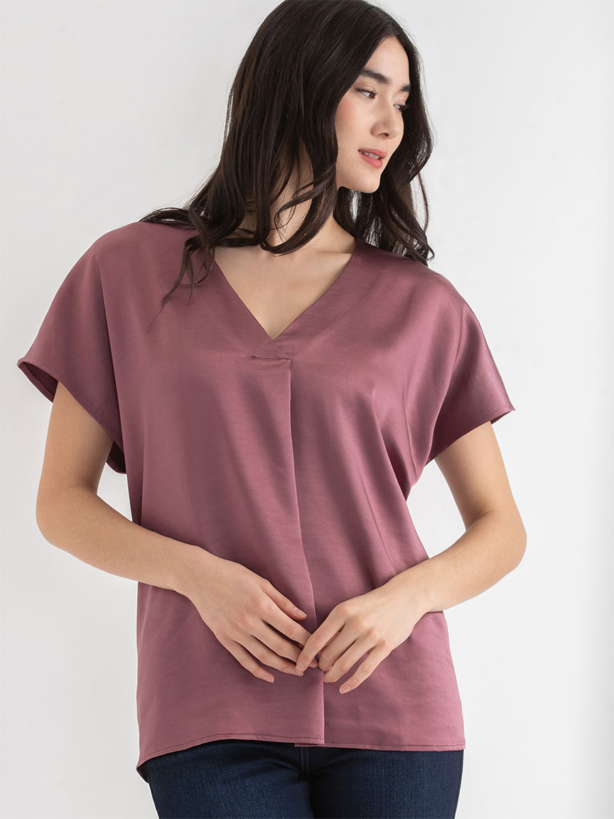 V-Neck Satin Blouse